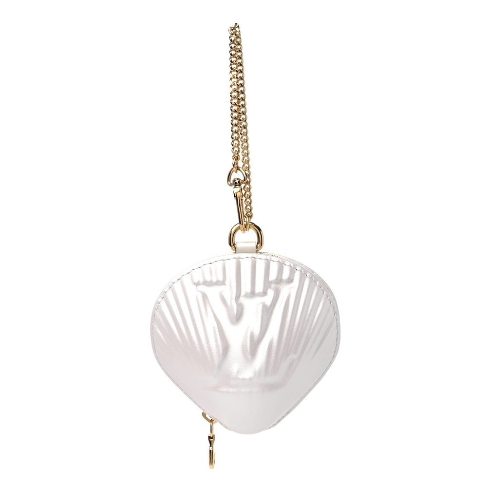Louis Vuitton Shell Coin Purse Bag By The Pool Iridescent White/Gold LV Clutch
